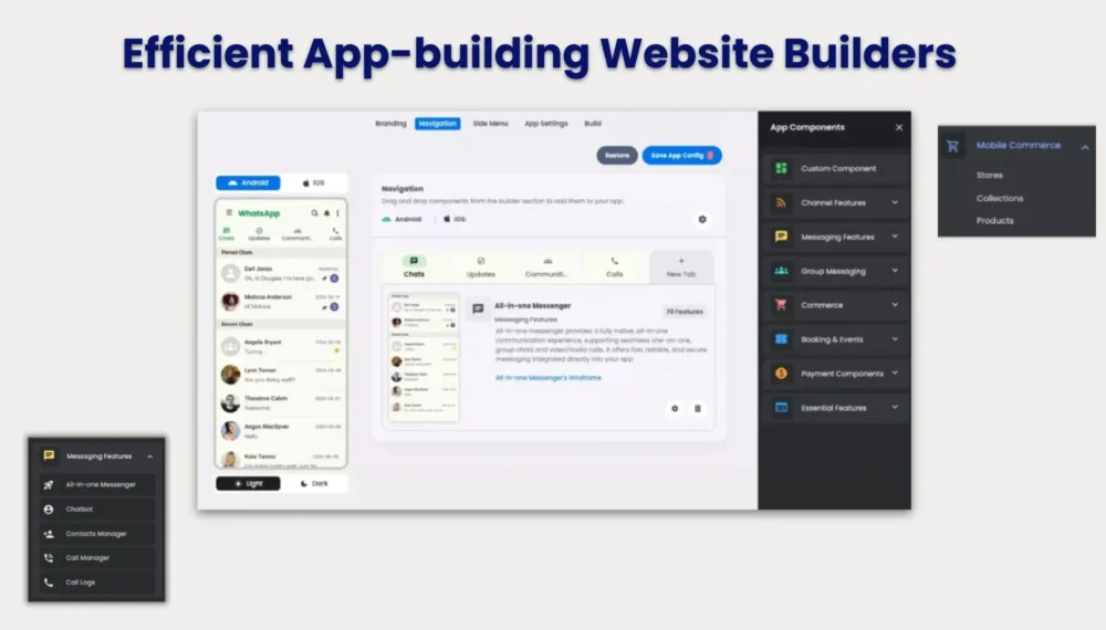 Efficient App-building Website Builders: Generated Experience